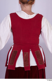  Photos Woman in Historical Dress 63 17th century Traditional dress historical clothing red white vest with shirt upper body 0005.jpg